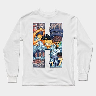 Initial Letter H doodle art Long Sleeve T-Shirt